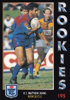 1994 Dynamic Rugby League Series 1 #195 Matthew Johns Front